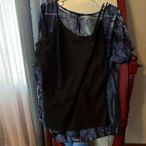 Dresses women top blue with gold design and black camp